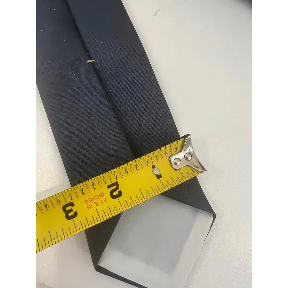 Oscar de la Renta Men’s Neck Tie Silver Blue Silk Blend
